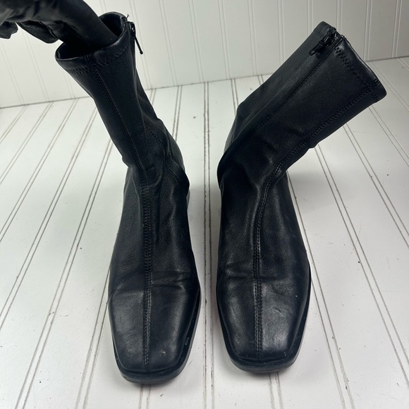 & Other Stories Black Leather Chunky Heel Ankle Boots Women’s Size 6 $245 - Picture 5 of 12